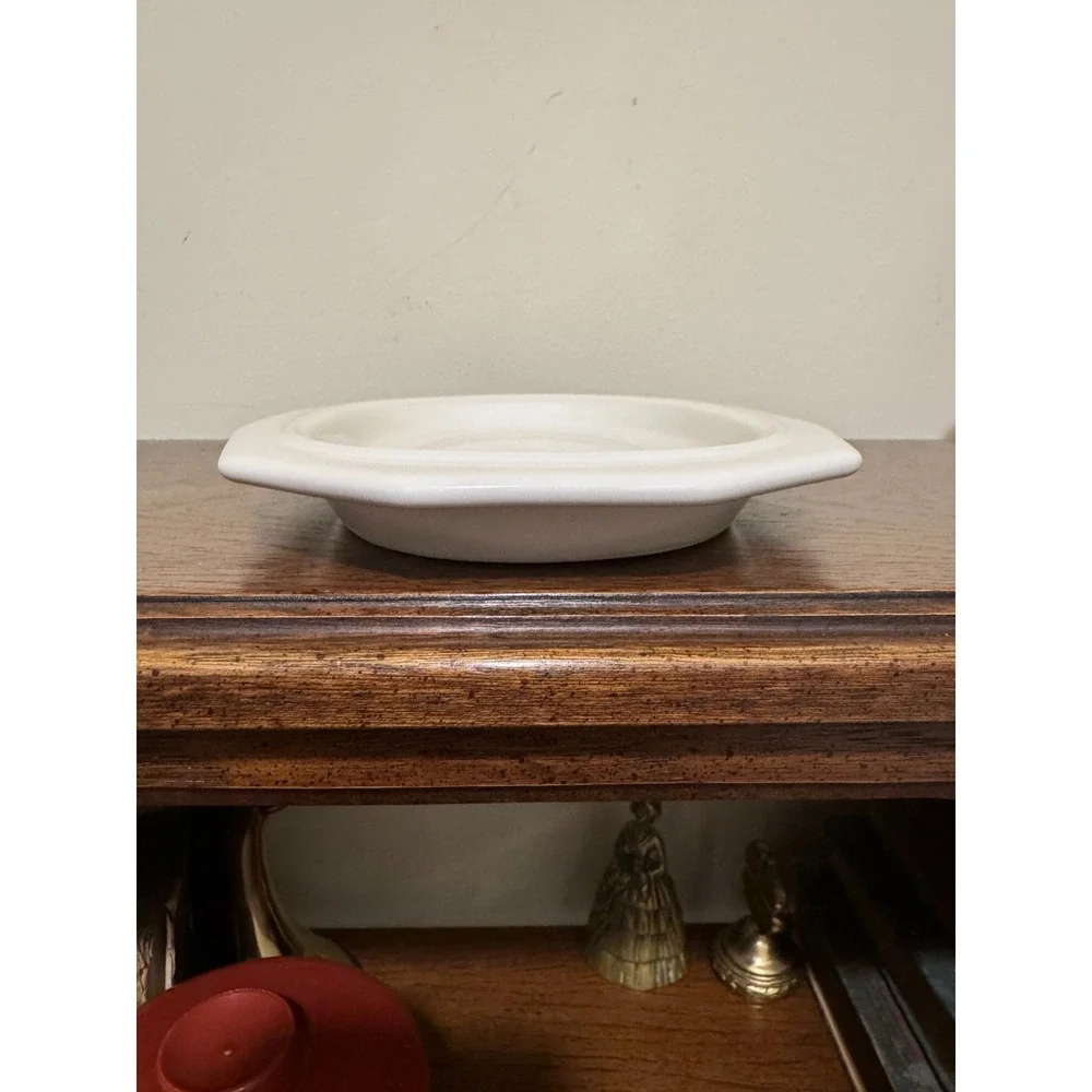 Vtg Pfaltzgraff Heritage White Stoneware Gravy Boat w/Underplate USA MINT